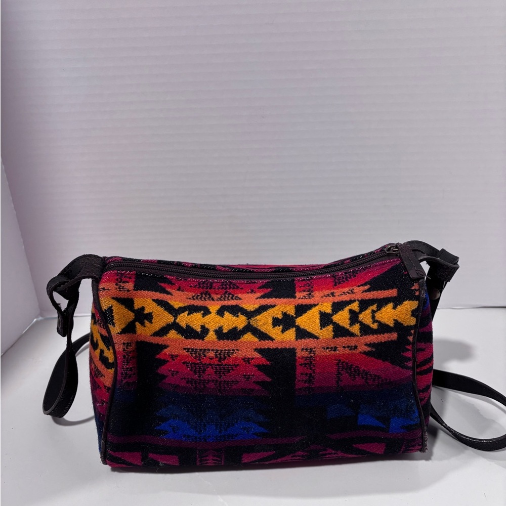 Pendleton Wool Southwestern Aztec Patterned Cross… - image 2